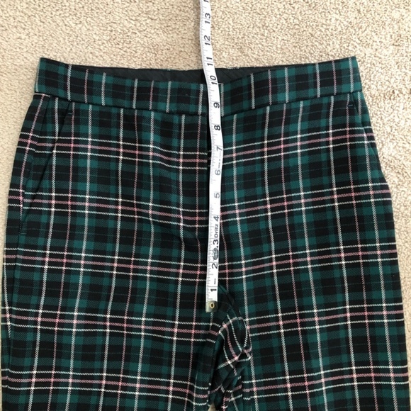 Ann Taylor Green Pink Plaid High Waist Ankle Pants 0 Petite - Picture 13 of 15